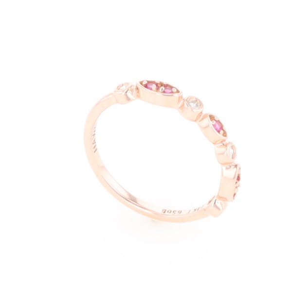Pink Sapphire Simply Vintage Wedding Band