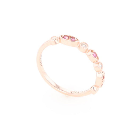 Pink Sapphire Simply Vintage Wedding Band