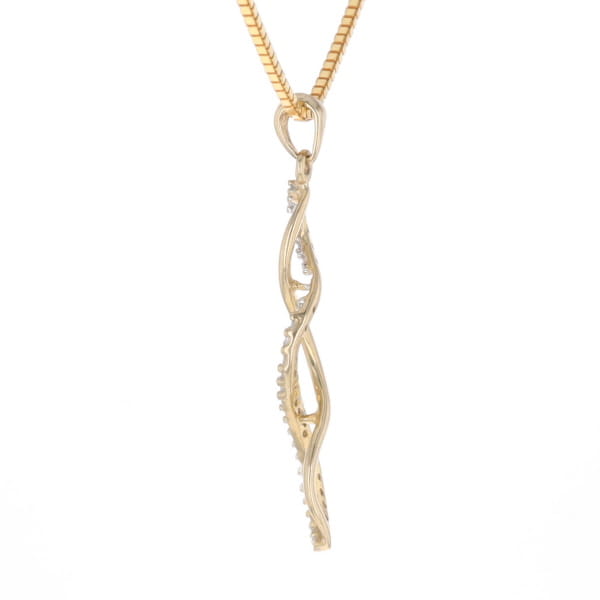 Ribbon Twist Diamond Pendant