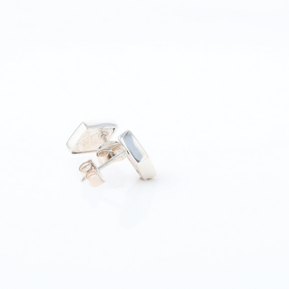 Sterling Silver Gold Quartz Inlaid Diamond Stud Earrings - G3