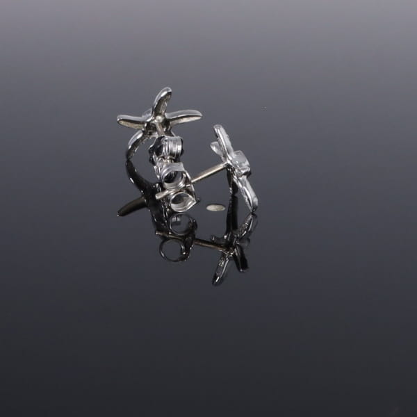 Opal Earrings Inlaid Realistic Star Fish Design