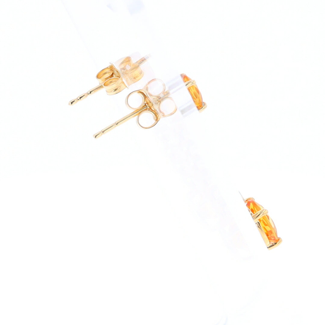 Citrine and Diamond Dangle Drop Earrings