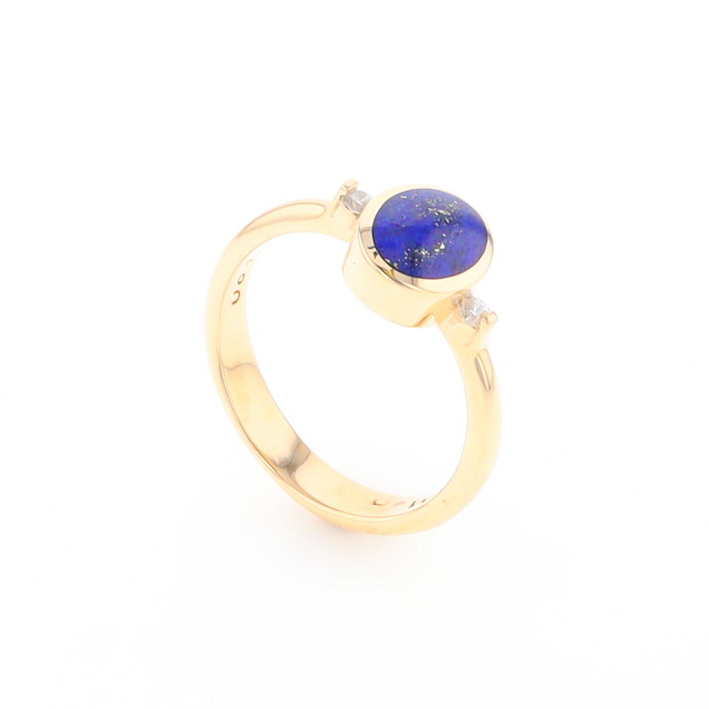 Oval Lapis Diamond Ring