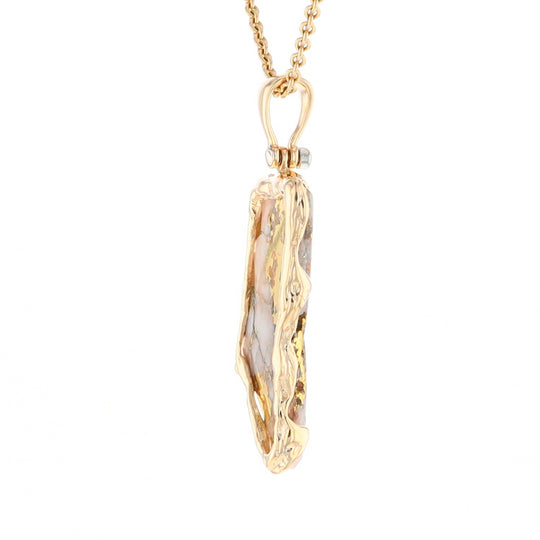 Gold Quartz Freeform Pendant (G2)