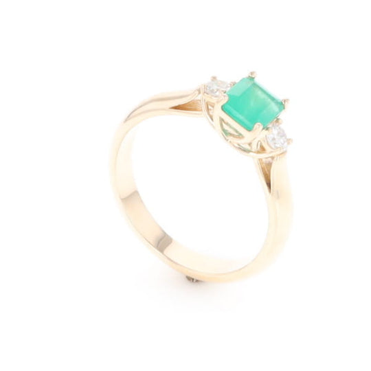 Emerald 3-Stone Trellis Ring