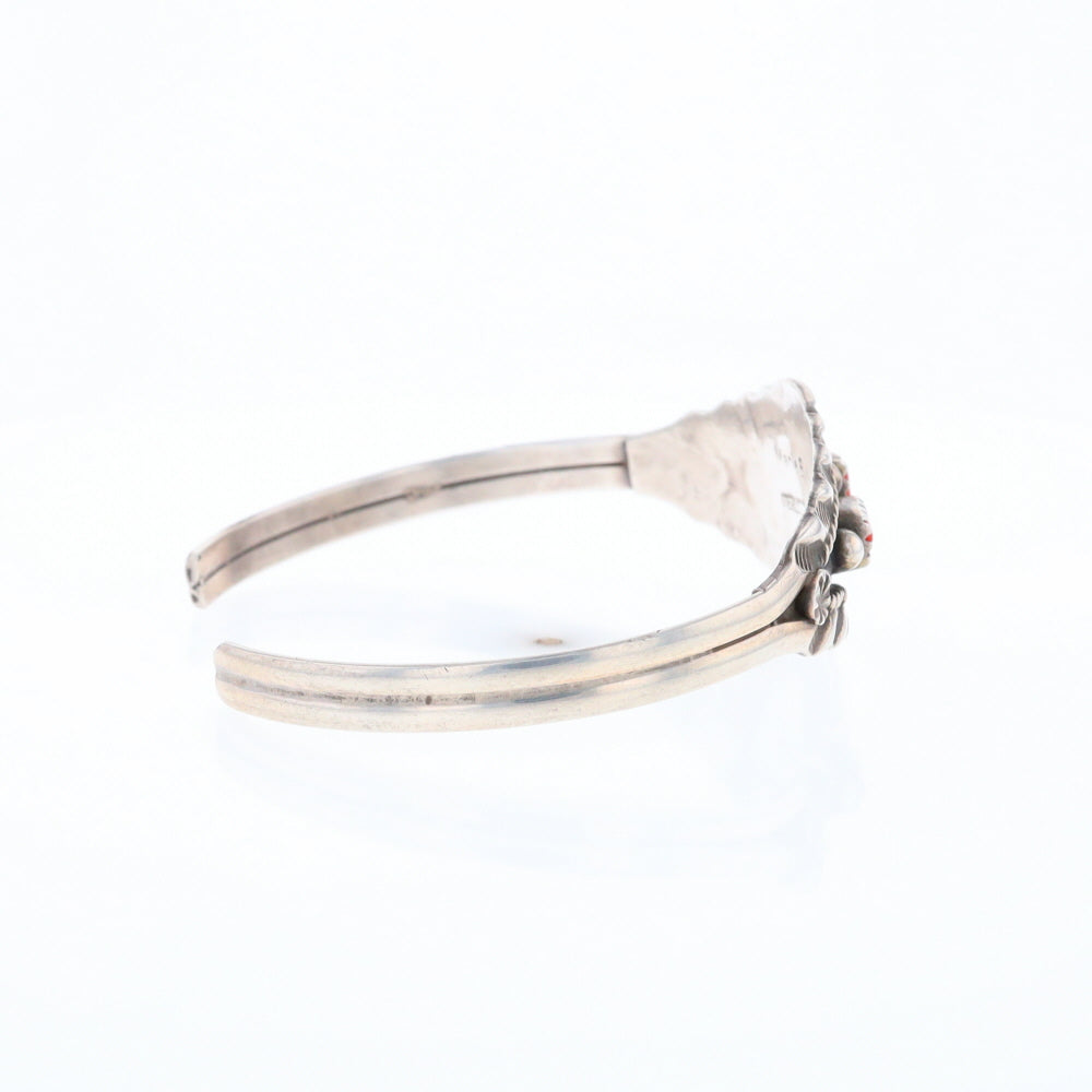 Sterling Silver Coral Cuff Bracelet