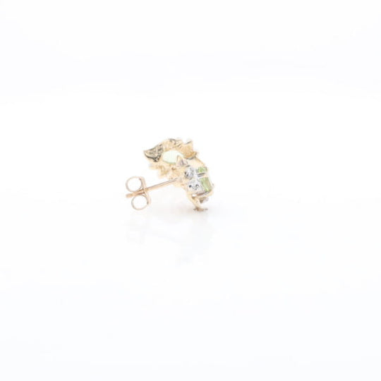 Bypass Peridot and Diamond Stud Earrings