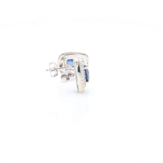 Double Halo Sapphire Earrings