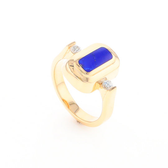 Lapis 0.16ctw Diamond Ring