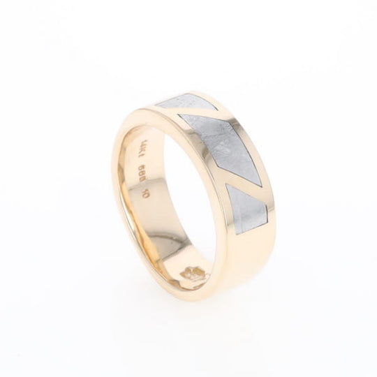 Meteorite Ring, 3 Section Inlaid Design