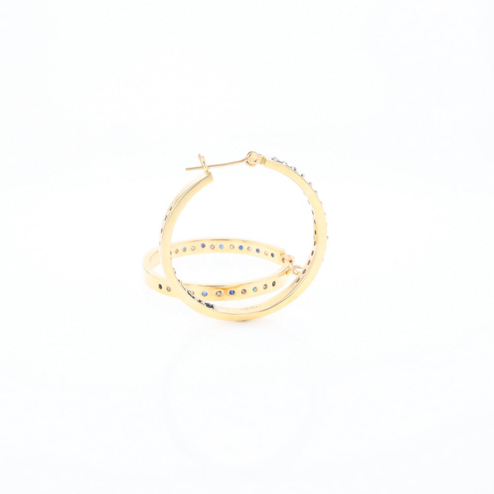 Sapphire & Diamond Hoop Earrings