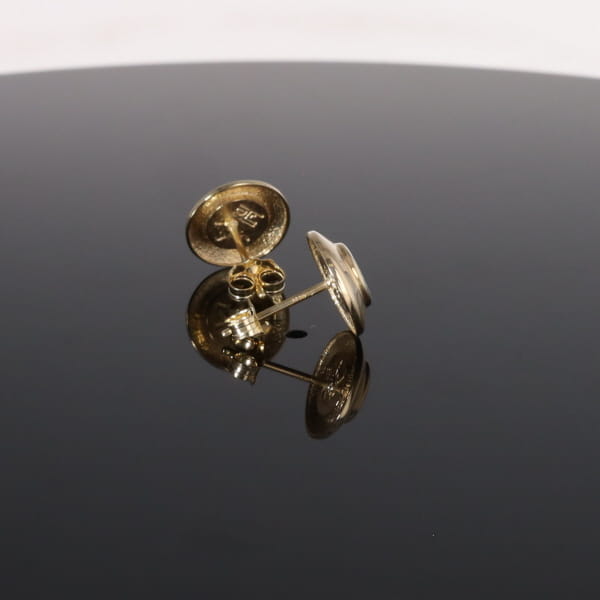 Opal Earrings Round Inlaid Design Studs