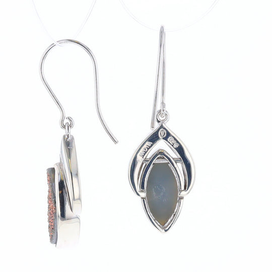 Druzy Quartz Sterling Silver Dangle Earrings