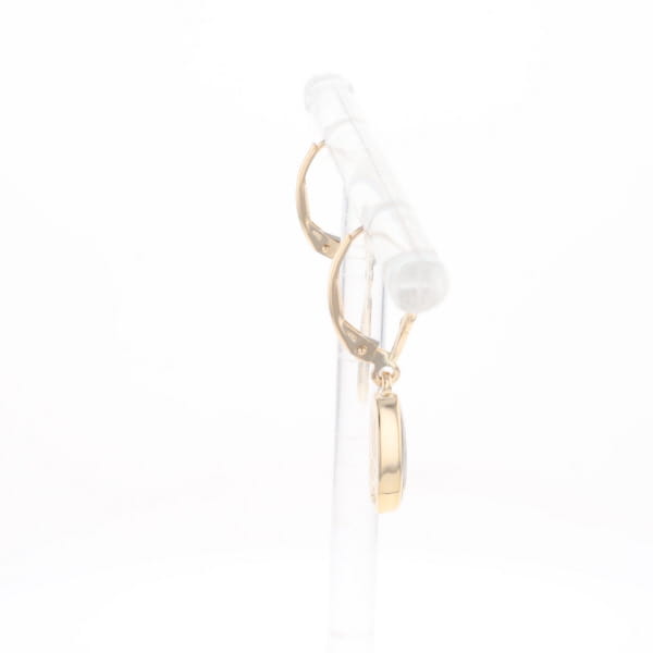 Gold Quartz Earrings Tear Drop Inlaid Lever Backs