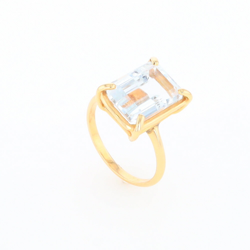 Emerald Cut Blue Topaz Ring