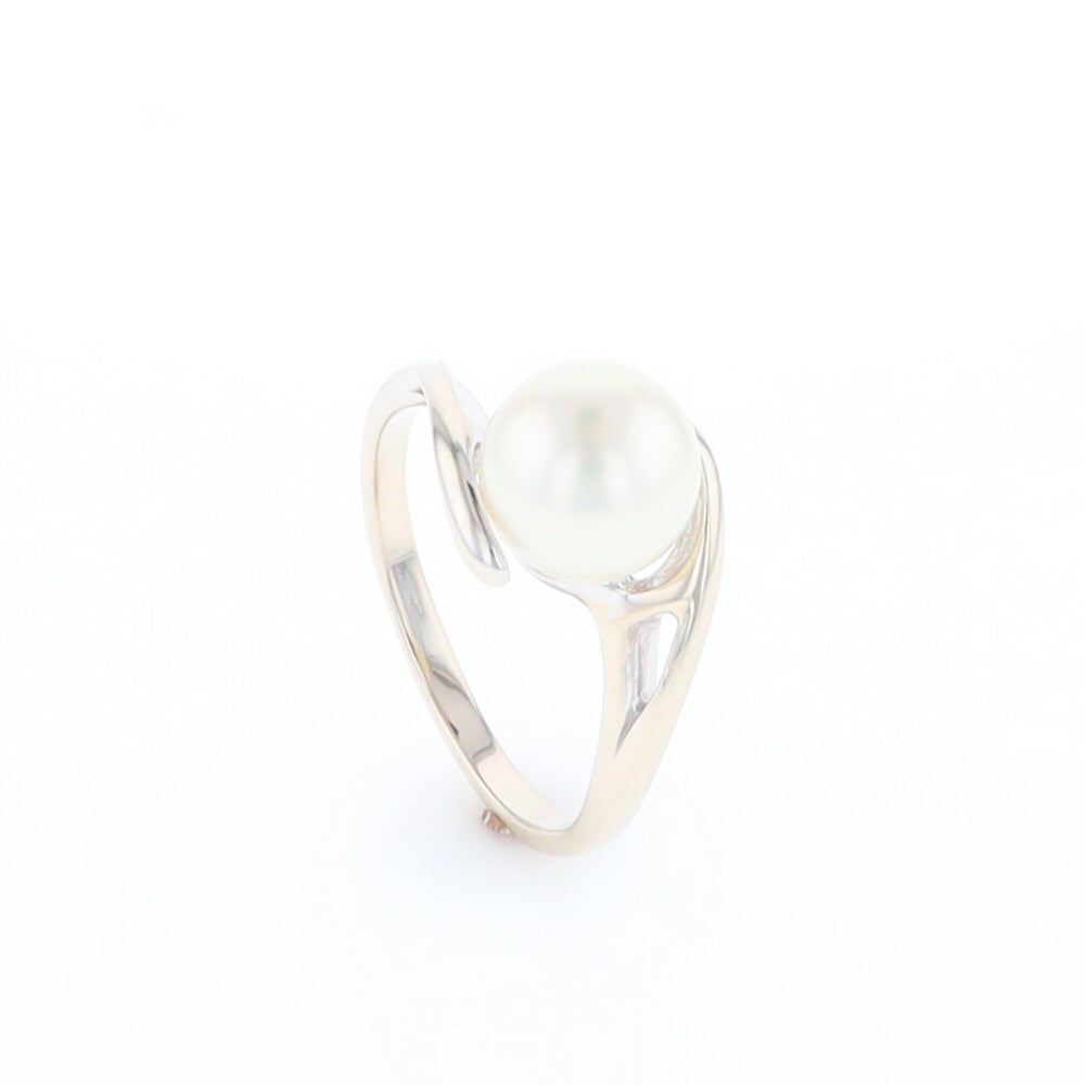 Pearl Solitaire Bypass Ring