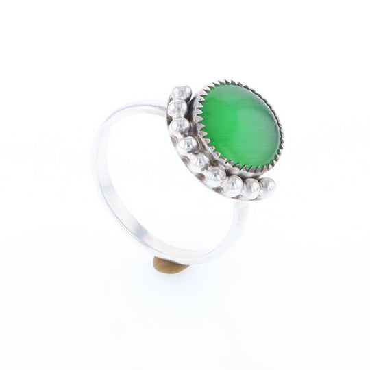 Green Glass Beaded Ring