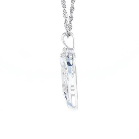 "MOM" Diamond Heart Pendant