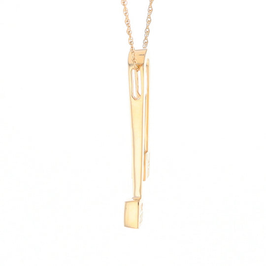 Gold Quartz 2 Square Curved Bar Pendant