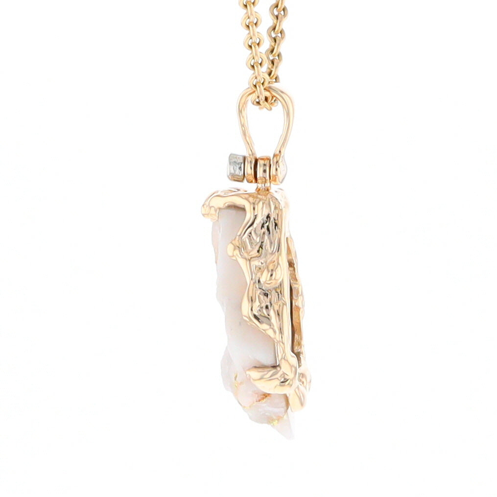 Rough Gold Quartz Free Form Pendant