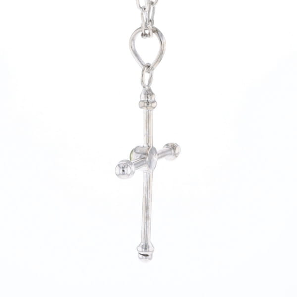 Silver Peridot Cross