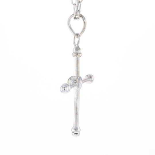 Silver Peridot Cross