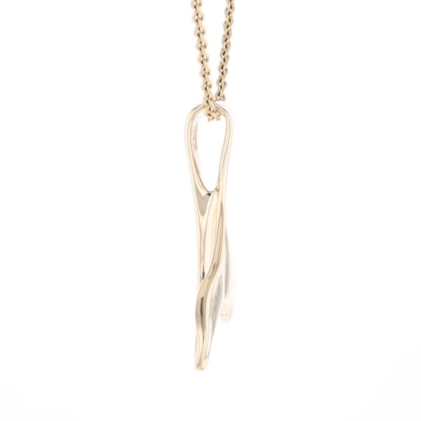 Whale Tail Natural Gold Quartz Single Side Inlaid Pendant