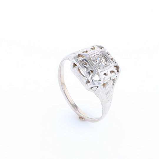 Vintage Square Top Diamond Ring