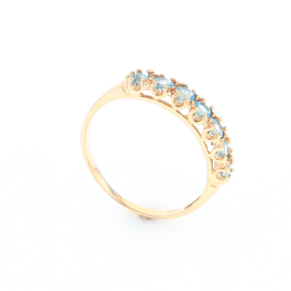 Round Blue Topaz Band