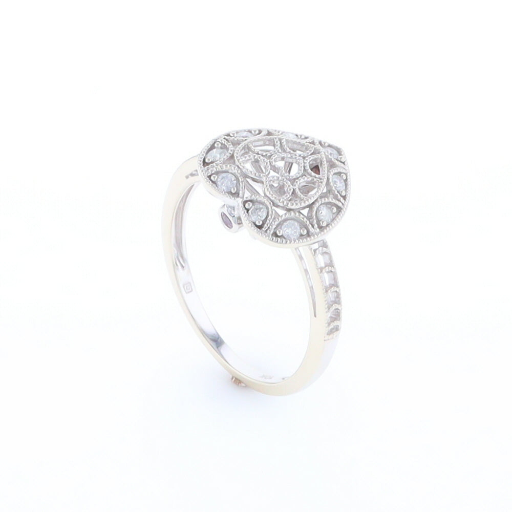 Open Heart Filigree Ring