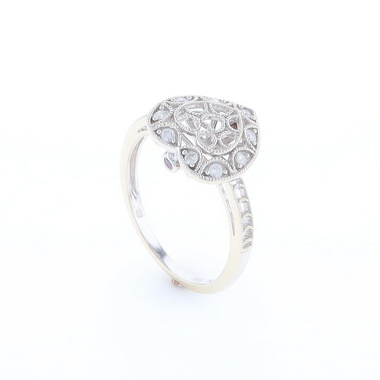 Open Heart Filigree Ring