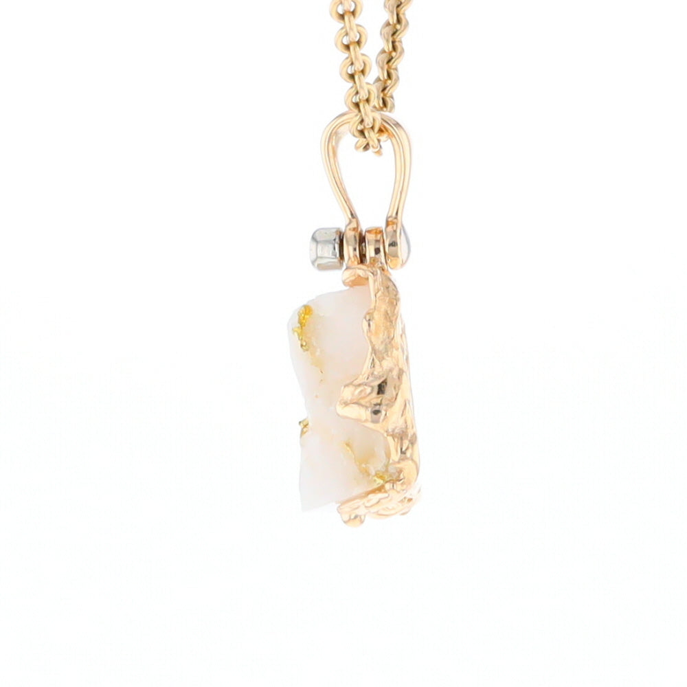 Rough Gold Quartz Freeform Pendant