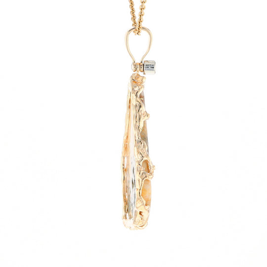 Gold Quartz Freeform Pendant (G3)