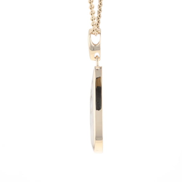Gold Quartz Pendant Tear Drop Inlaid Design G1