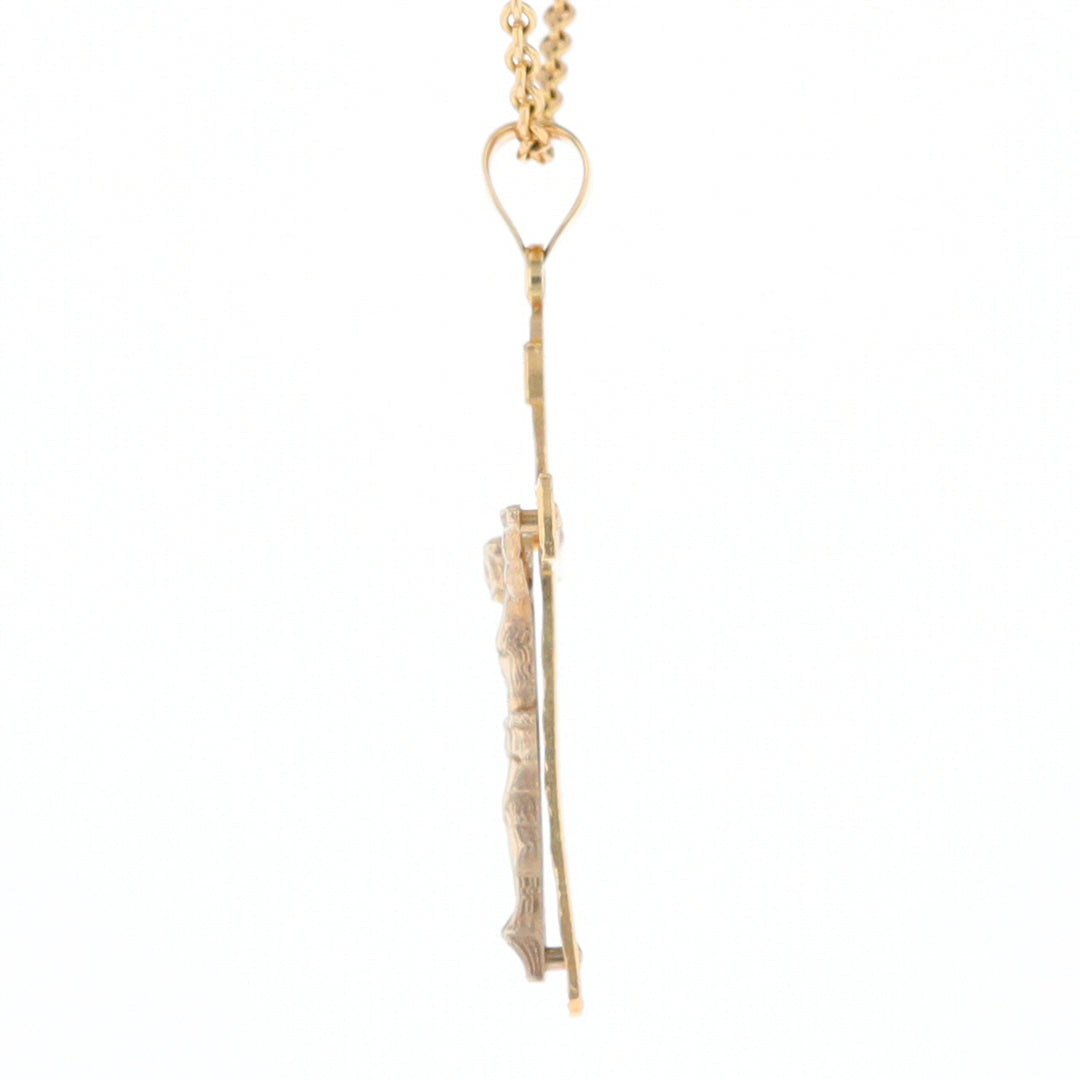 Two Tone Gold Crucifix Pendant