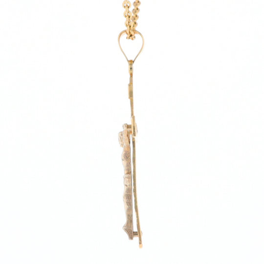 Two Tone Gold Crucifix Pendant