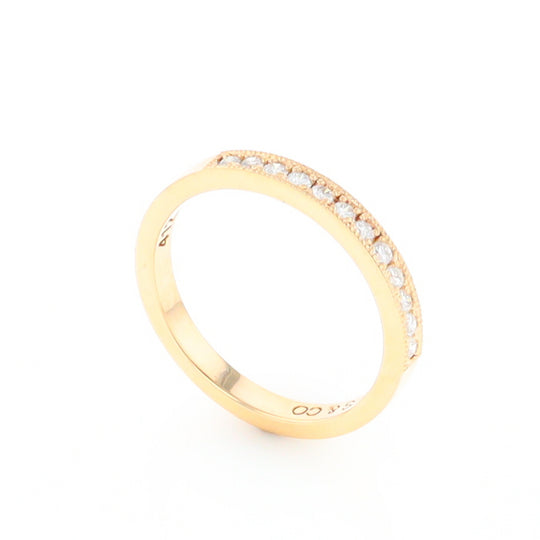 Yellow Gold Milgrain Diamond Wedding Band