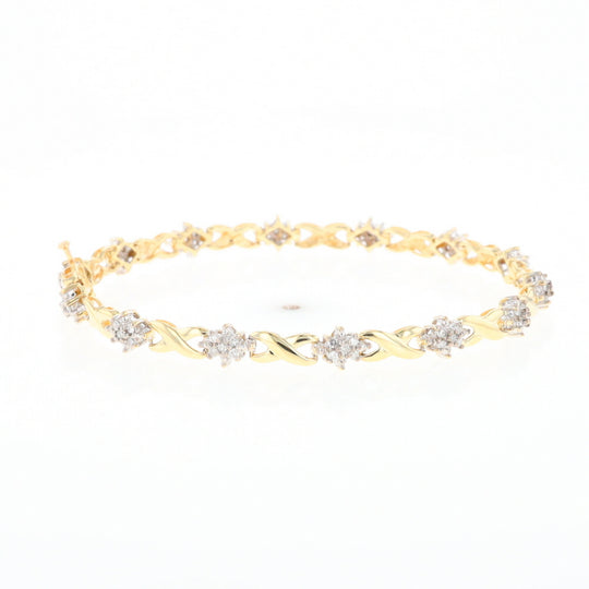 Diamond Cluster & Infinity Link Tennis Bracelet