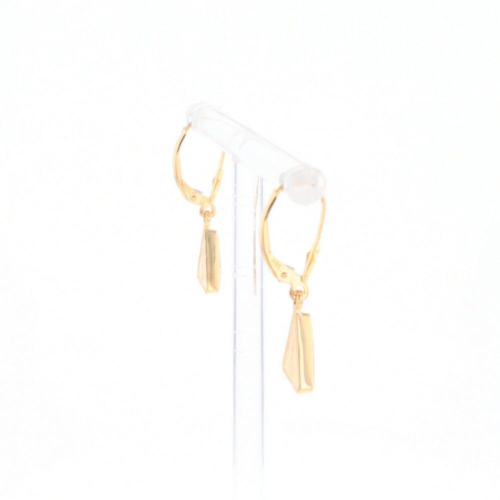 Gold Quartz Triangle Inlaid Earrings - G2