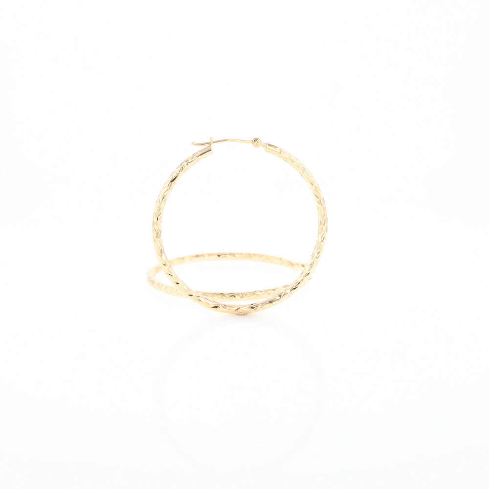 Textured Hollow Diamond Cut Hoop Earrings