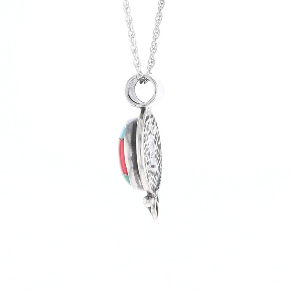 Native American Multi-Stone Oval Pendant