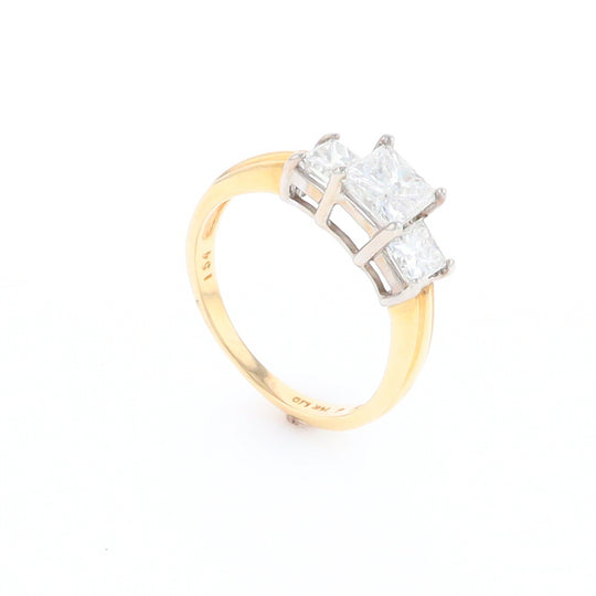 Two-Tone Princess Cut Diamond Engagement Ring