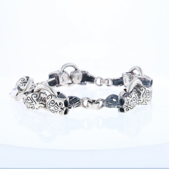 Silver Skull Bracelet