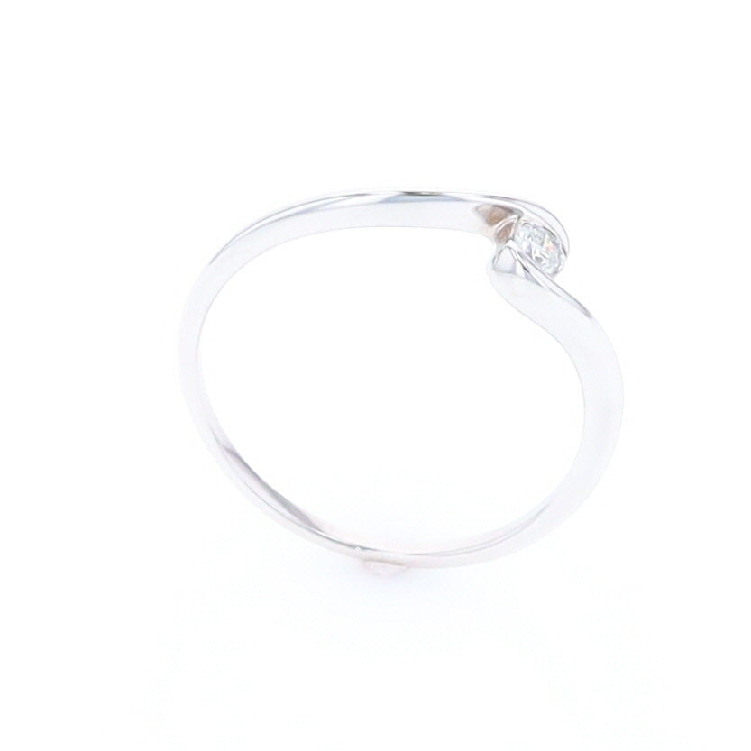 White Gold Wrap Solitaire Ring