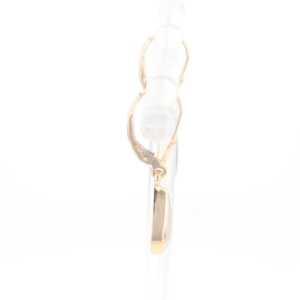 Gold Quartz Earrings Tear Drop Inlaid Lever Backs - G2