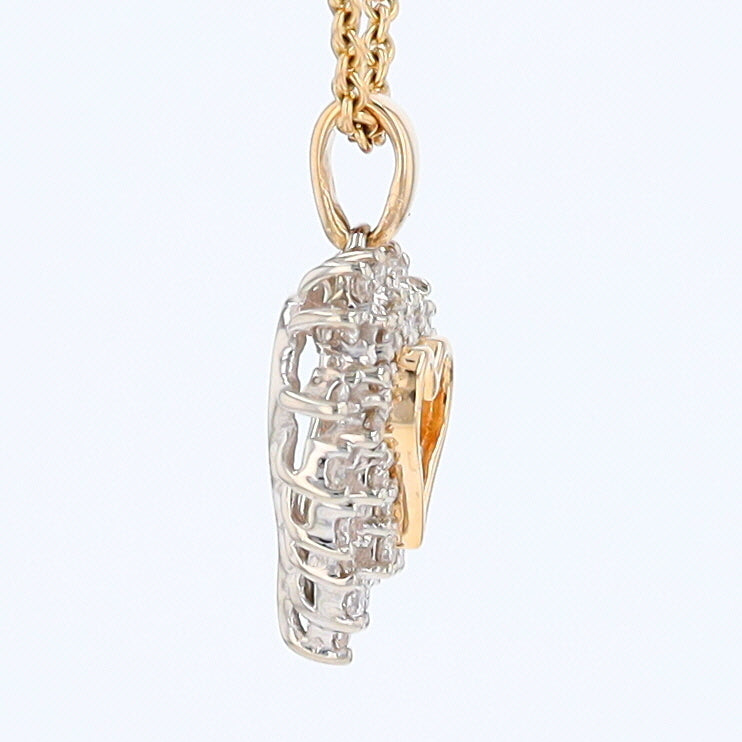 Yellow Gold Diamond Heart Pendant