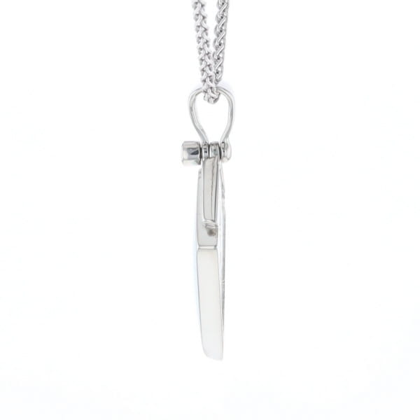 Sleeping Beauty Turquoise Kite Shaped Inlaid Pendant with 0.19ctw Diamonds