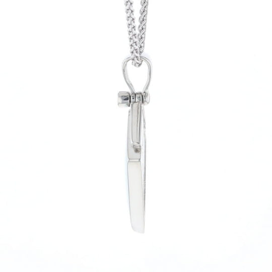 Sleeping Beauty Turquoise Kite Shaped Inlaid Pendant with 0.19ctw Diamonds