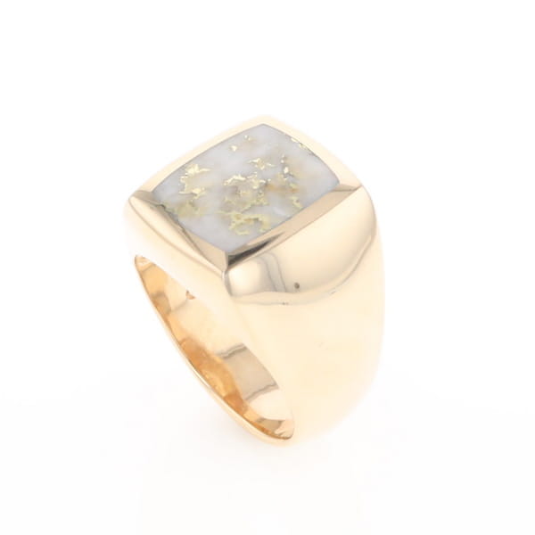 Natural Gold Quartz Men's Ring