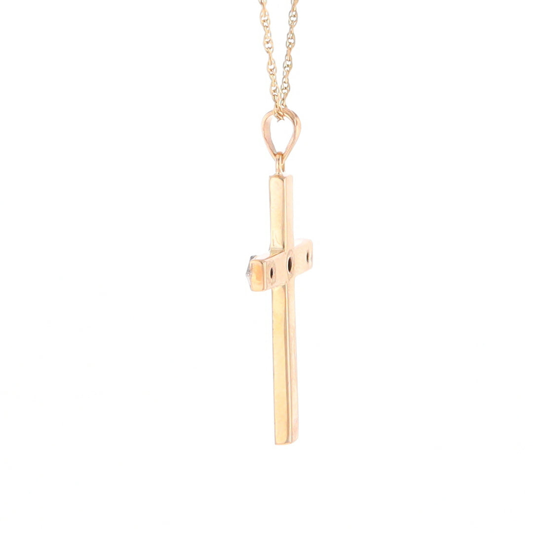 Vintage Incised Diamond Cross Pendant